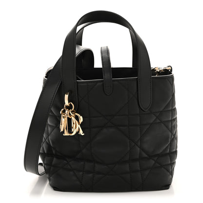 Christian Dior Calfskin Macrocannage Small Toujours Vertical Tote Black 1 of 12