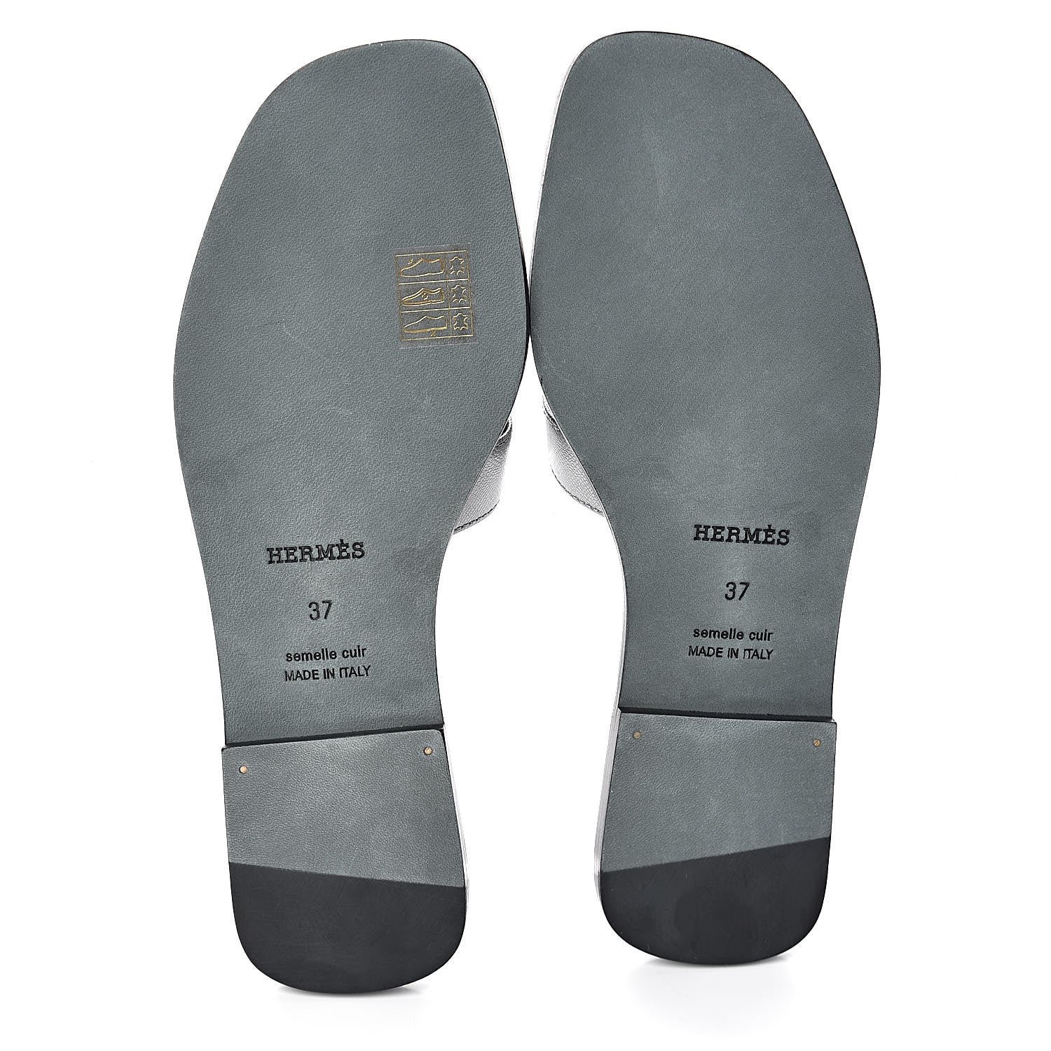 Hermes Metallic Epsom Oran Sandals 37 Argent 5 of 8