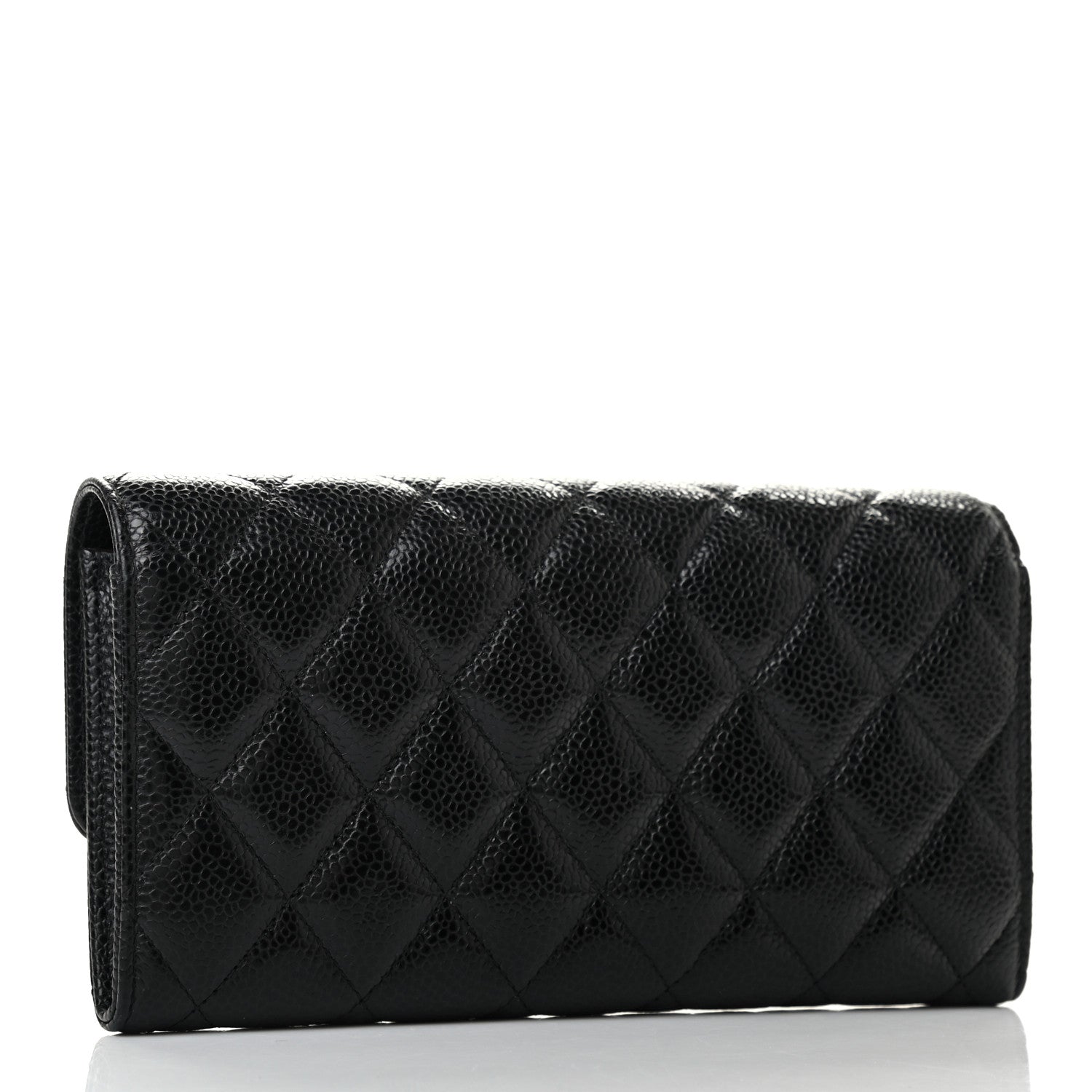 Chanel Caviar Quilted Large Gusset Flap Wallet Black 3 of 10