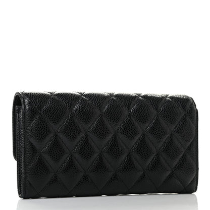 Chanel Caviar Quilted Large Gusset Flap Wallet Black 3 of 10