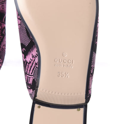 Gucci Silk Satin Saint Romain Womens Princetown Slippers 35.5 Pink Black 6 of 11
