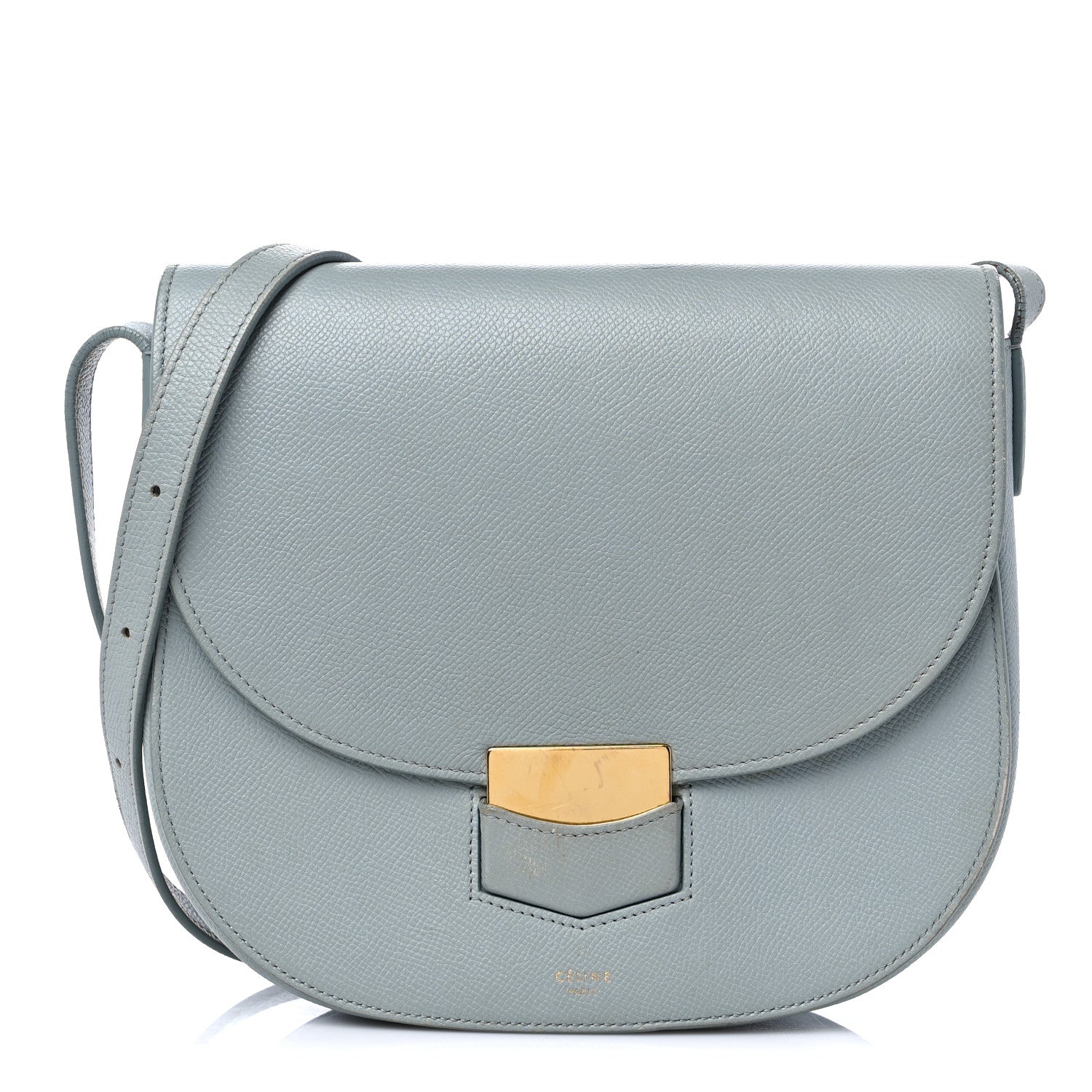 Celine Grained Calfskin Compact Trotteur Cloud 1 of 21