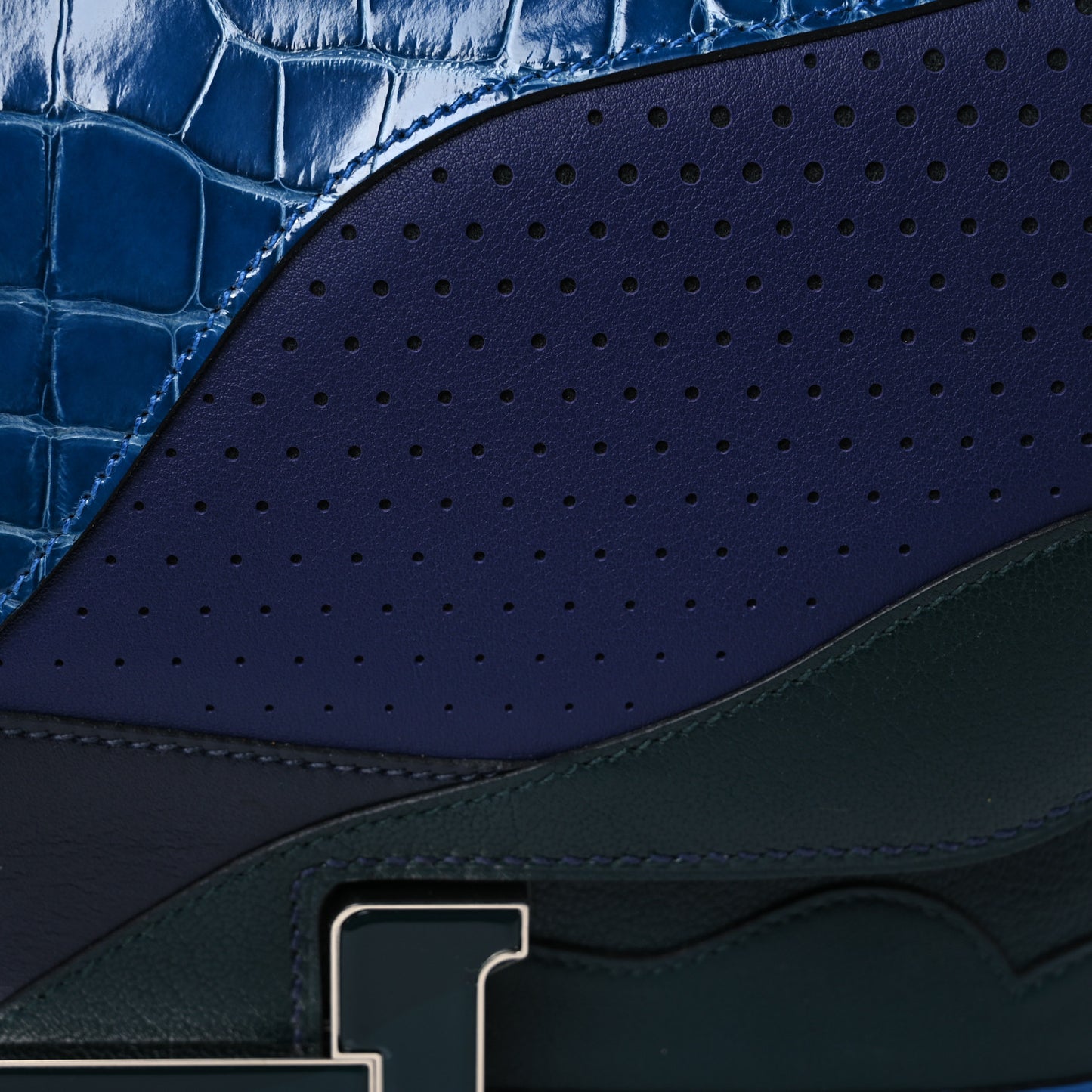 Shiny Alligator Swift Perforated Lizard Endless Road Constance 24 Bleu Zellige Bleu Encre Blue Nuit Vert Anglais