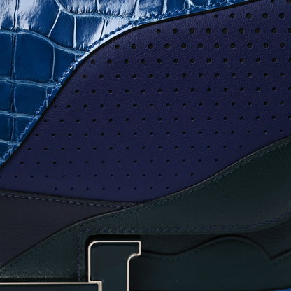 Hermes Shiny Alligator Swift Perforated Lizard Endless Road Constance 24 Bleu Zellige Bleu Encre Blue Nuit Vert Anglais 8 of 11