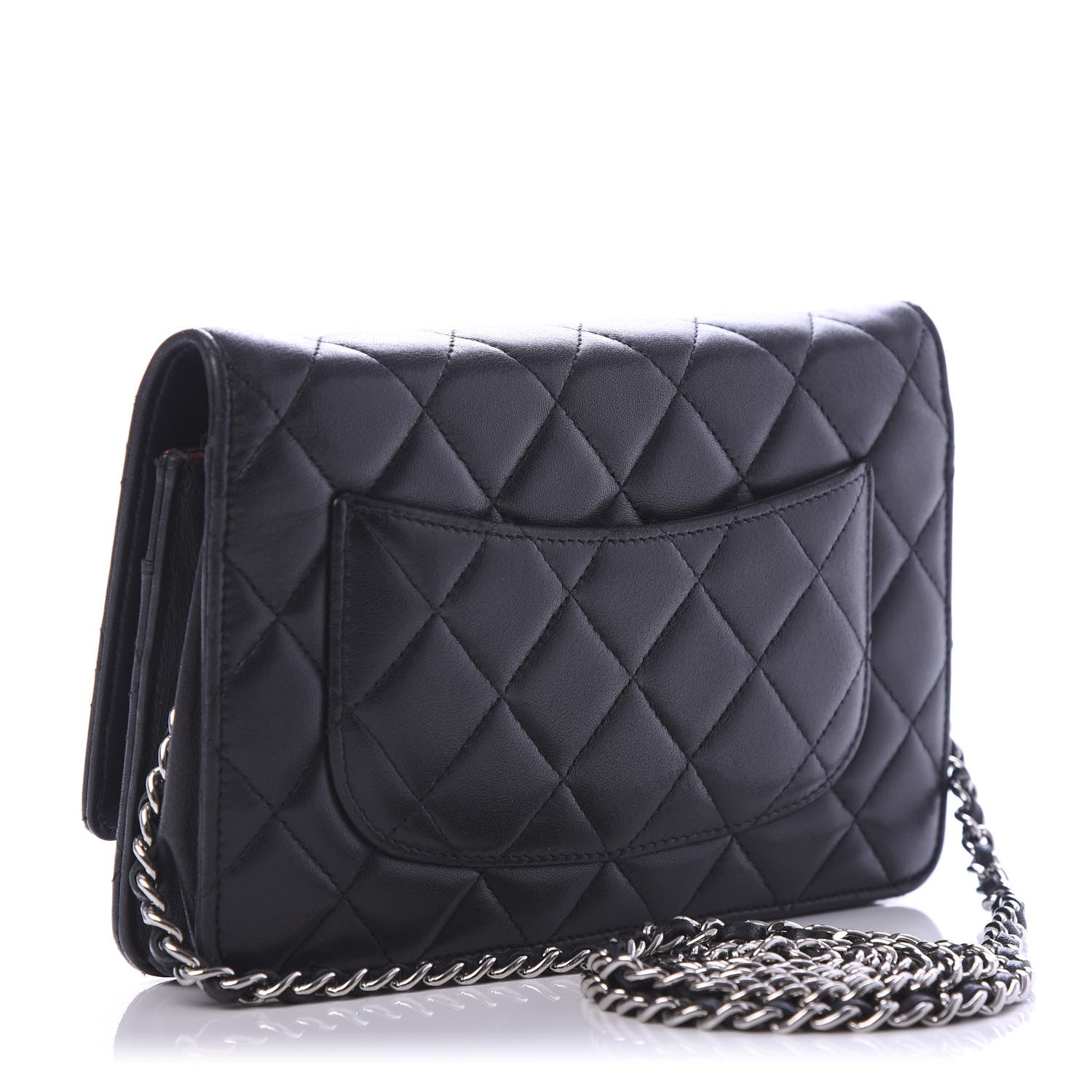 Chanel Lambskin Quilted Wallet On Chain WOC Black 3 of 11