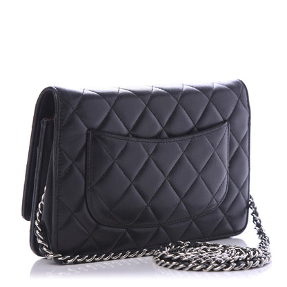 Chanel Lambskin Quilted Wallet On Chain WOC Black 3 of 11