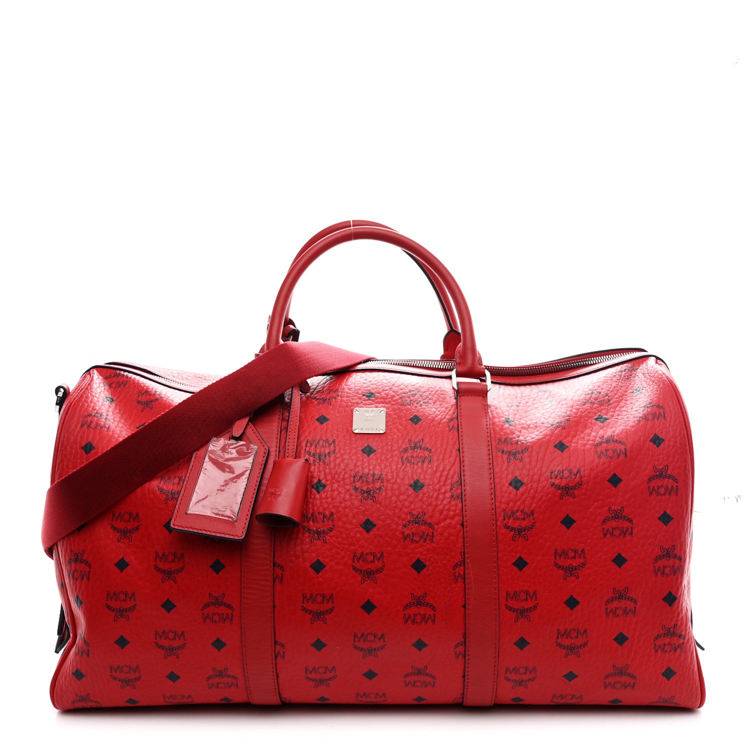 MCM Visetos Large Traveler Weekender Bag Red 1825040 – FASHIONPHILE