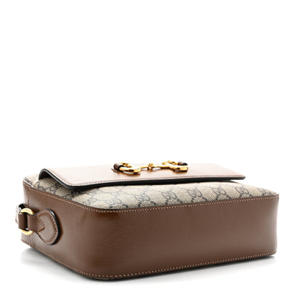 Gucci GG Supreme Monogram Small Horsebit 1955 Shoulder Bag Beige Brown Sugar 4 of 10