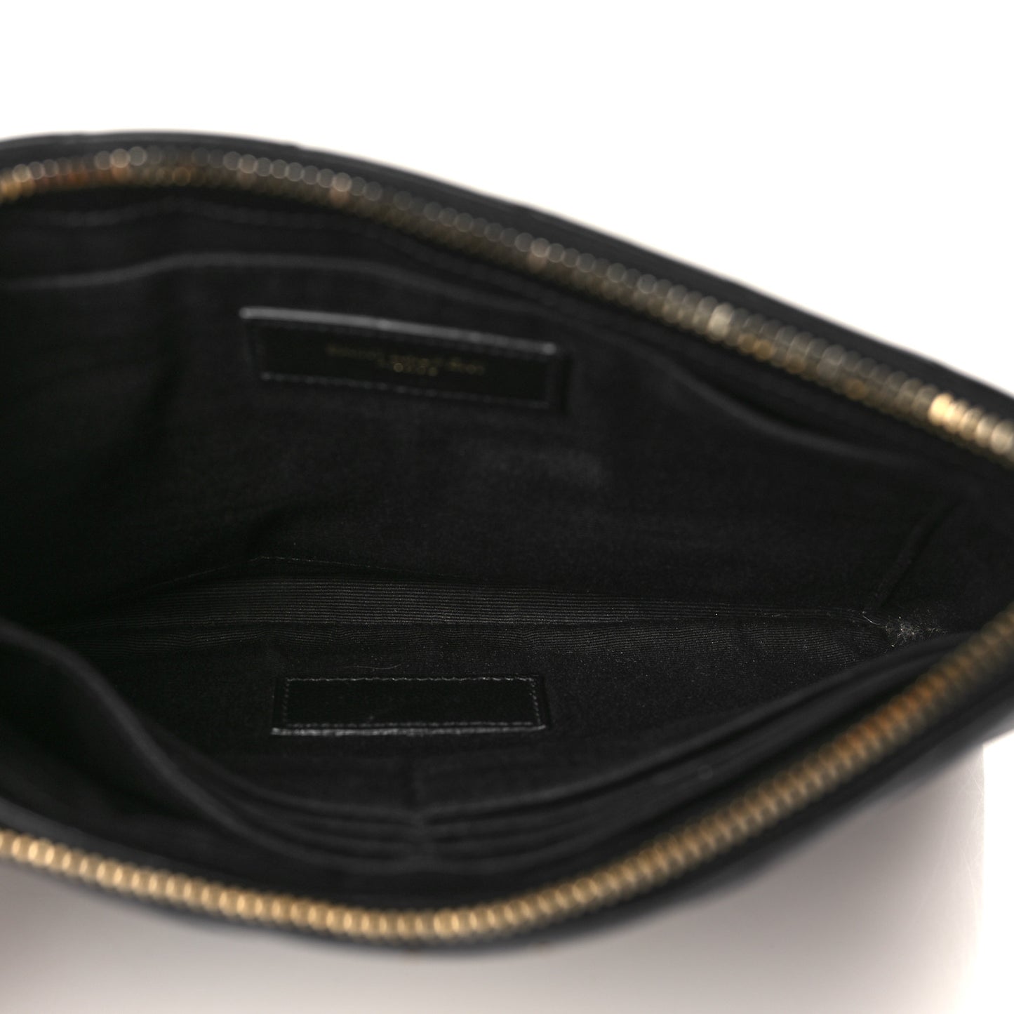 Calfskin Matelasse Chevron Monogram A5 Wristlet Black