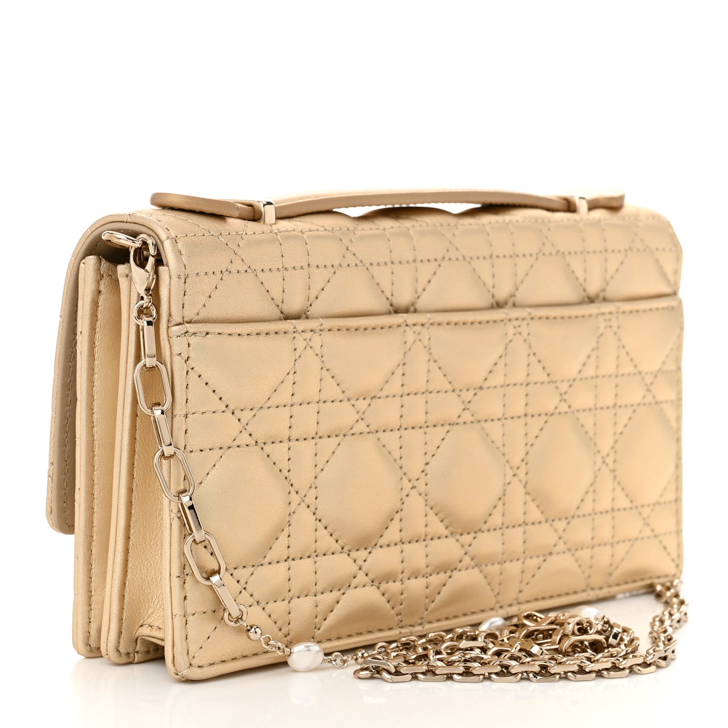 Christian Dior Metallic Lambskin Cannage Mini My Dior Bag Gold 3 of 11