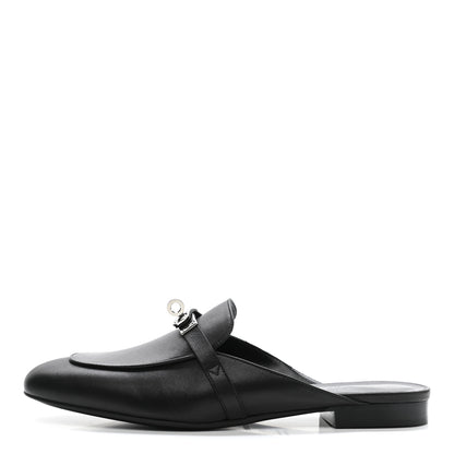 Hermes Goatskin Oz Mules 39.5 Black 1 of 9