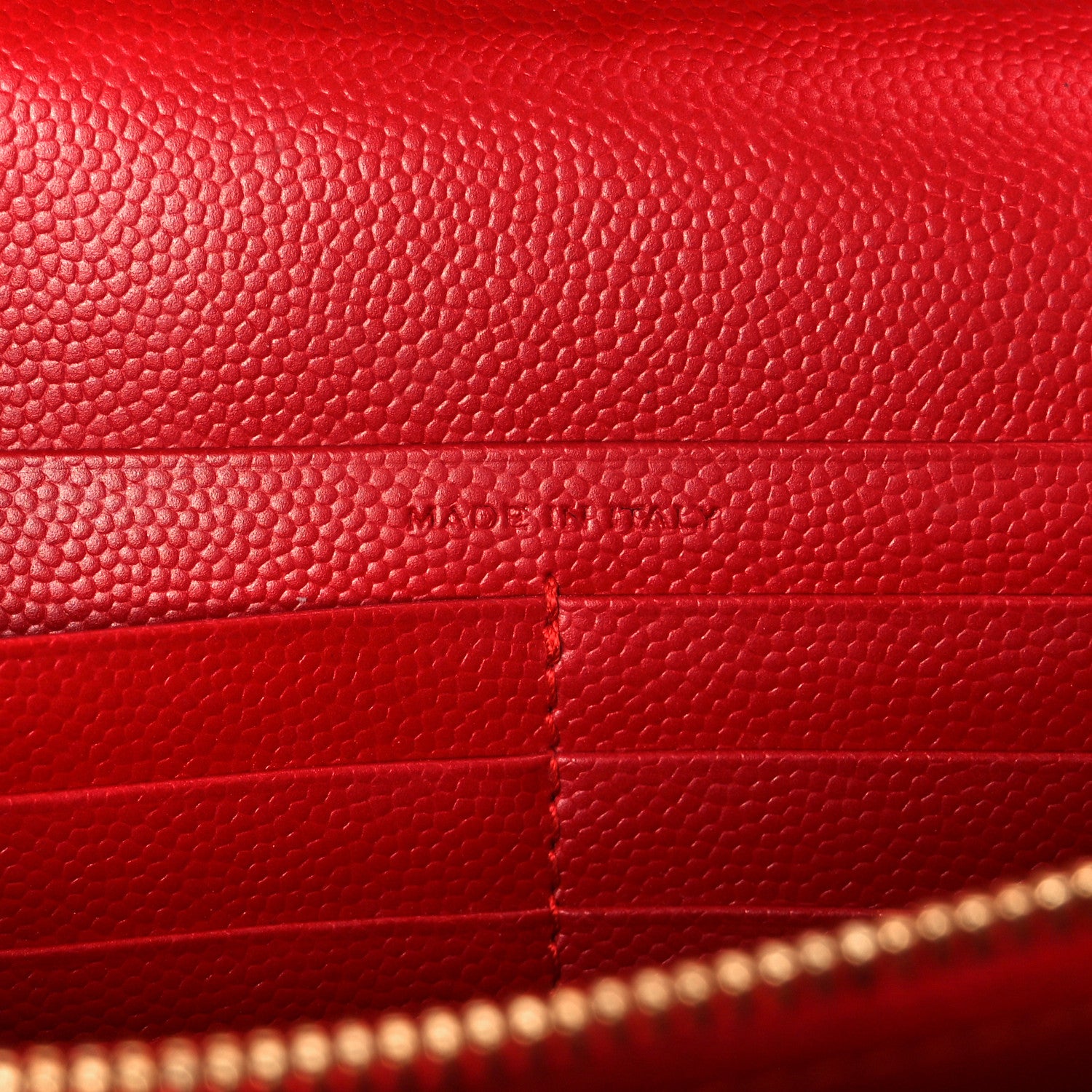 Saint Laurent Grain De Poudre Matelasse Chevron Monogram Chain Wallet Red 7 of 10