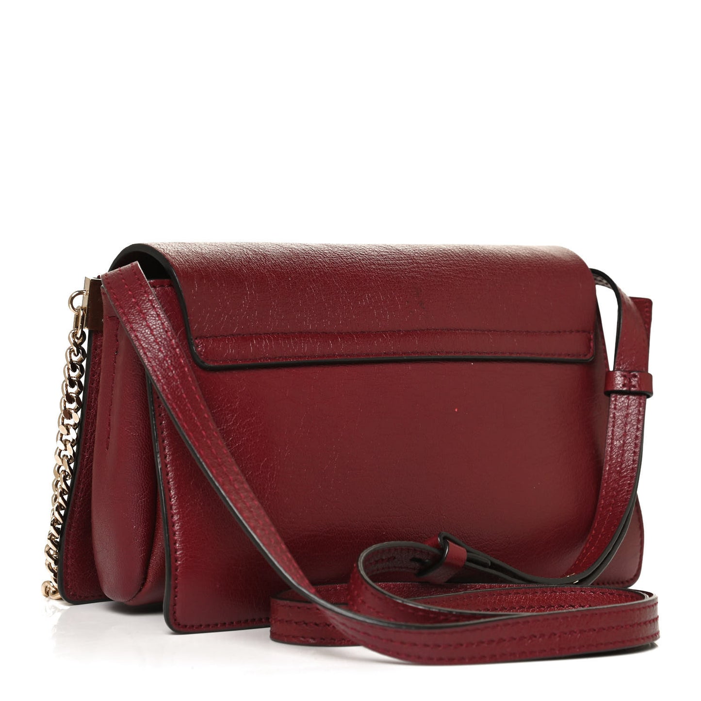 Goatskin Small Faye Shoulder Bag Sienna Red