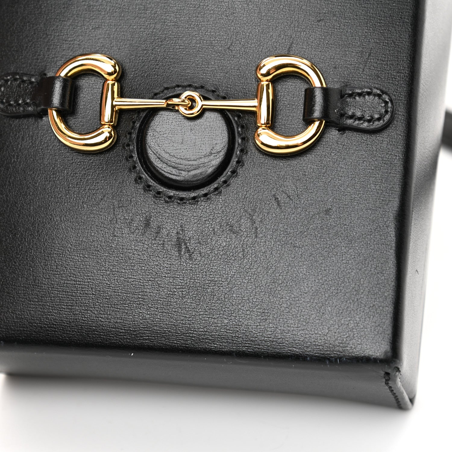 Gucci Boarded Plutone Calfskin Mini Horsebit 1955 Crossbody Bag Black 12 of 16