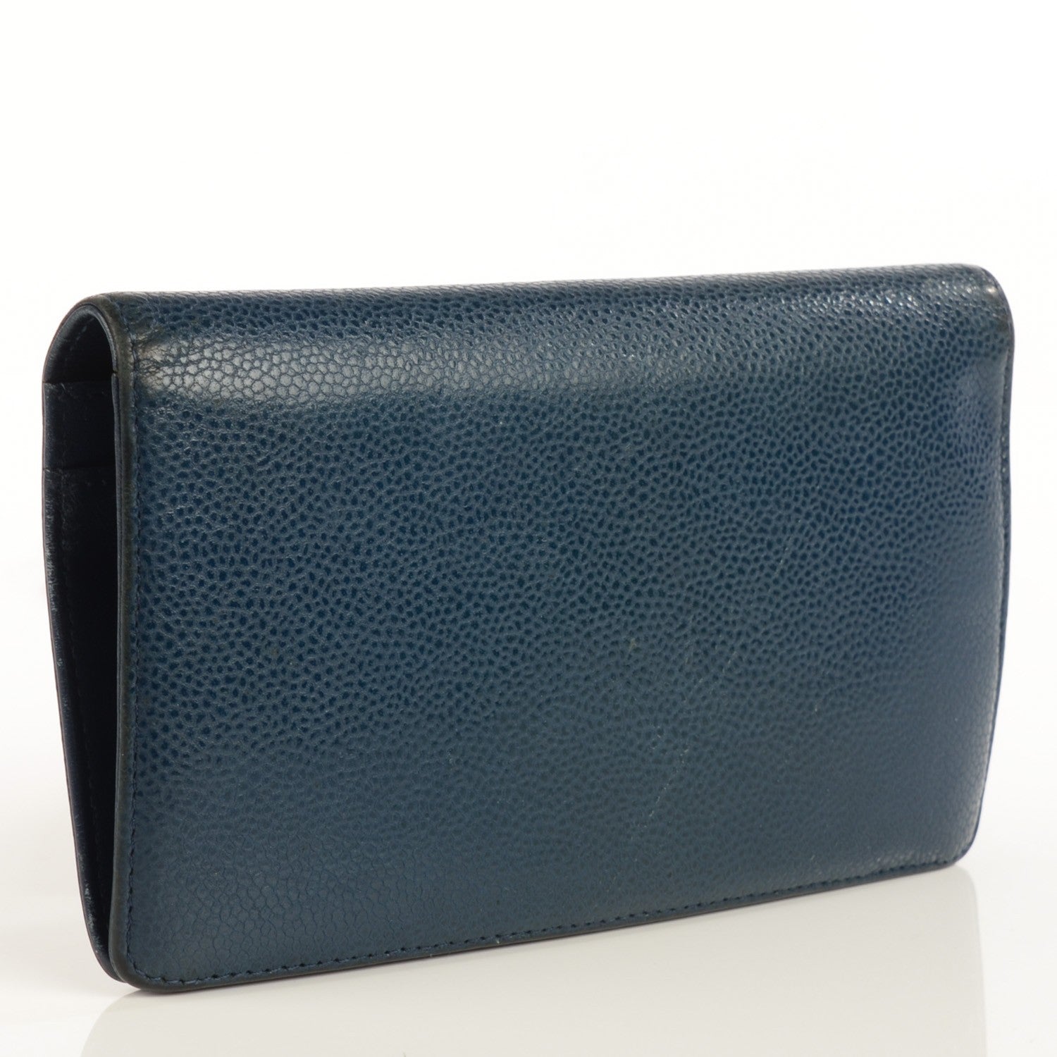 Chanel Caviar Timeless CC Yen Wallet Navy 3 of 8