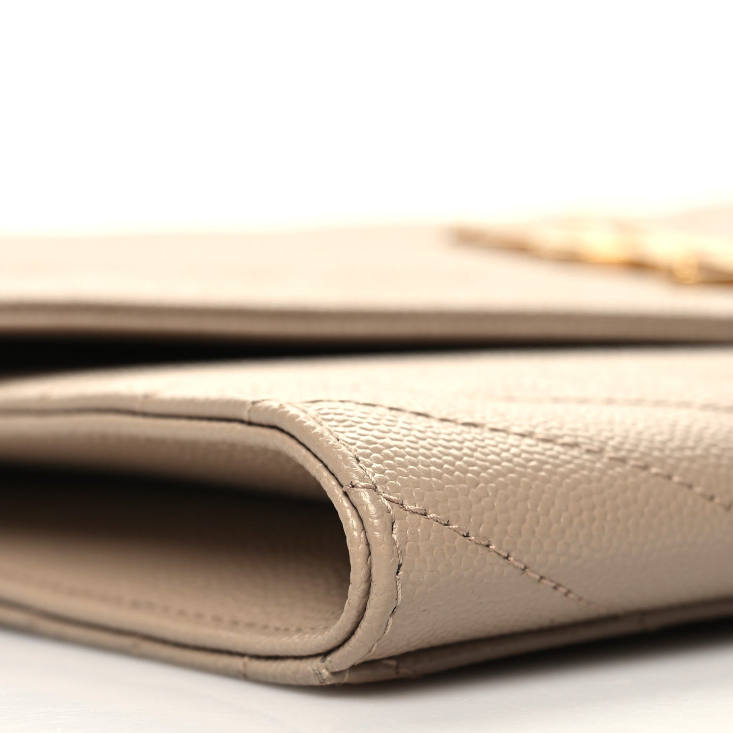 Grain De Poudre Matelasse Chevron Monogram Envelope Clutch Dark Beige
