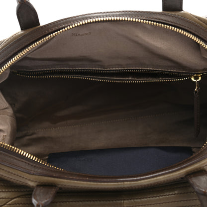 Lanvin Lambskin Stitched Padam Bowling Satchel Brown 5 of 14