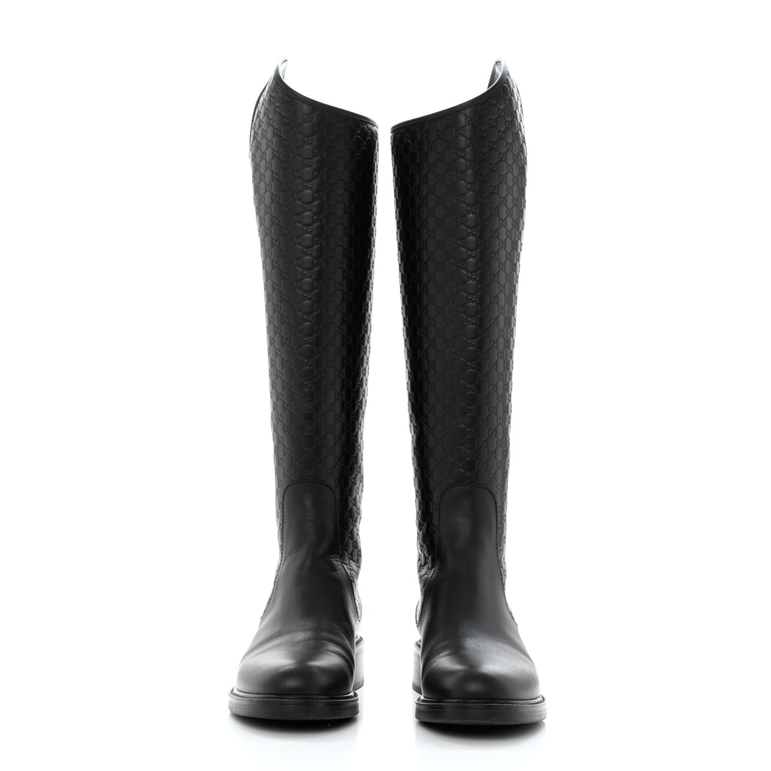 Gucci Microguccissima Knee High Riding Boots 37.5 Black 2 of 11