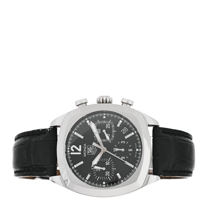 Tag Heuer Stainless Steel Alligator 38mm Monza Chronograph Automatic Watch Black CR2113-0 2 of 4