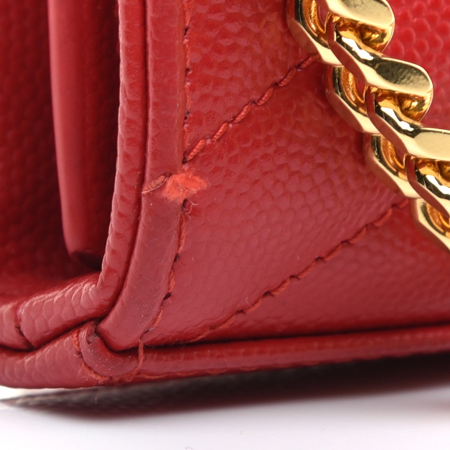 Saint Laurent Grain De Poudre Matelasse Chevron Monogram Chain Wallet New Red 12 of 12