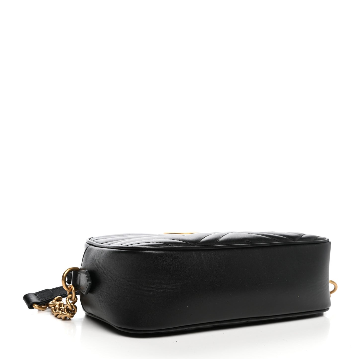 Calfskin Matelasse Small GG Marmont Chain Shoulder Bag Black
