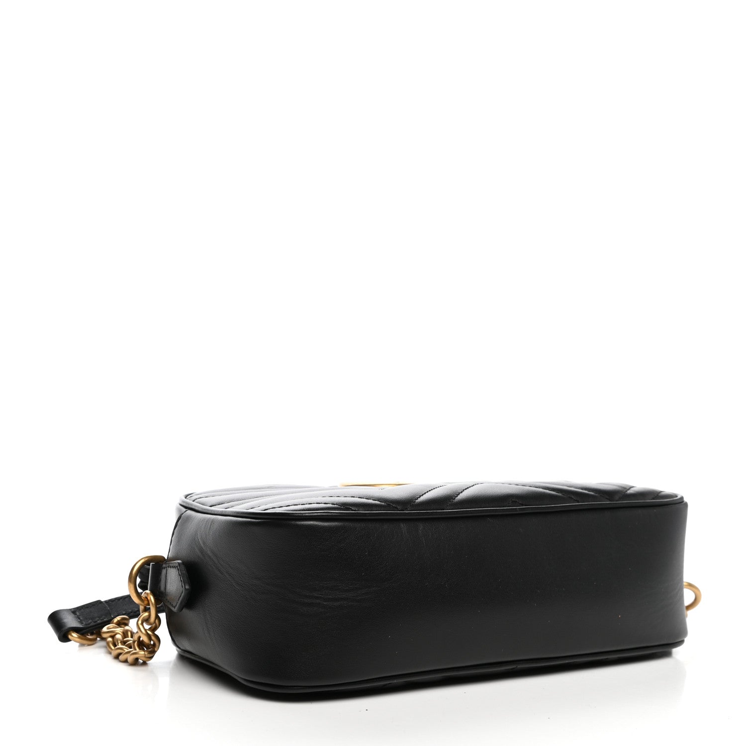 Gucci Calfskin Matelasse Small GG Marmont Chain Shoulder Bag Black 4 of 11
