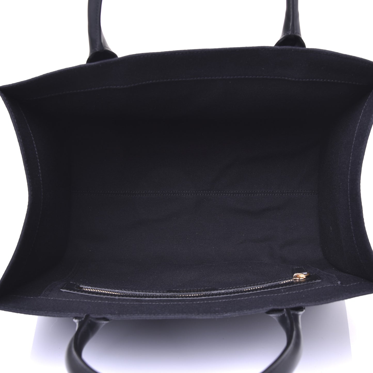 Canvas Suppler Calfskin Cabas GV Signature Tote Black