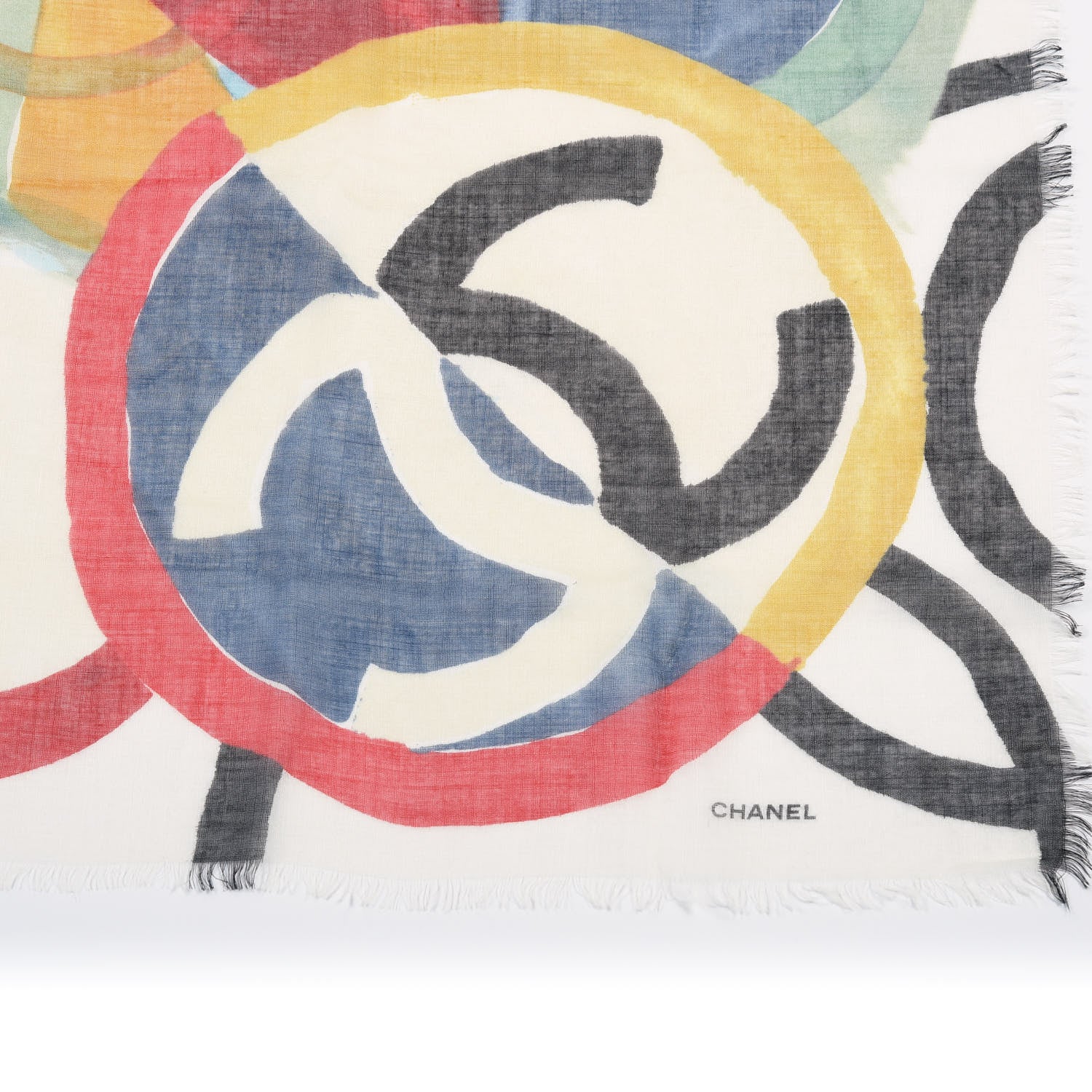 Chanel Cashmere Silk CC Scarf Multicolor 3 of 4