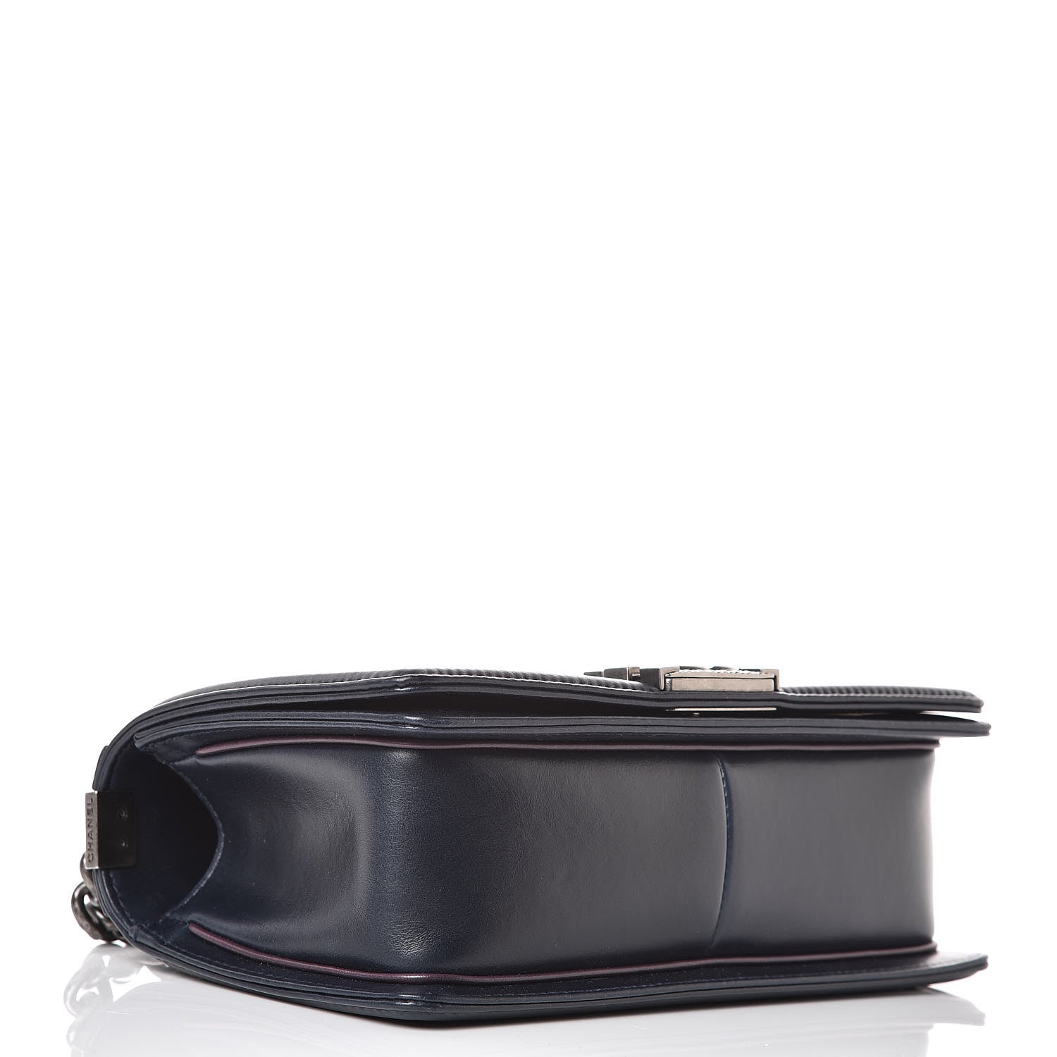 Chanel Calfskin Embossed Medium Paris Salzburg Boy Flap Navy 4 of 10