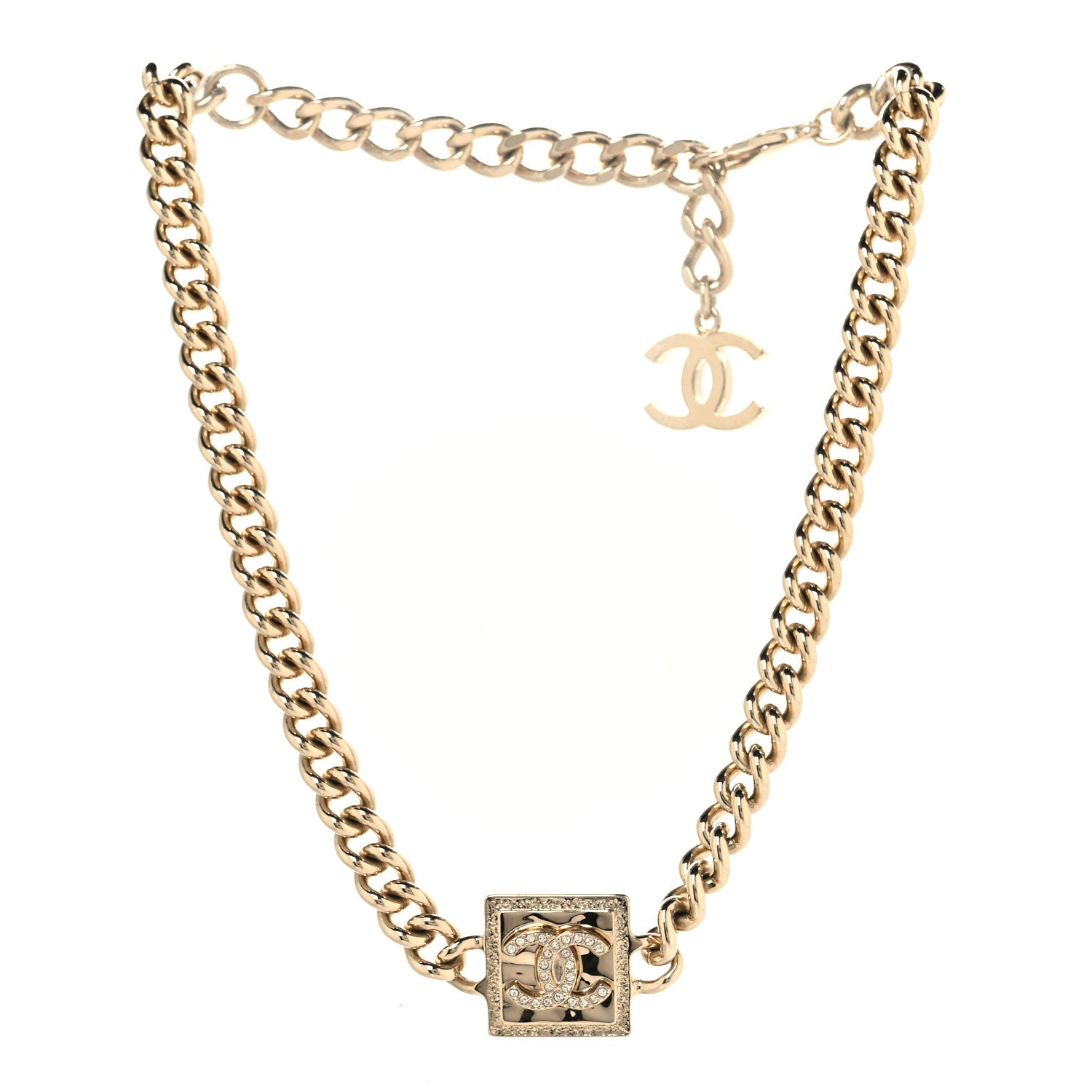 Chanel Metal Crystal CC Choker Gold 3 of 5
