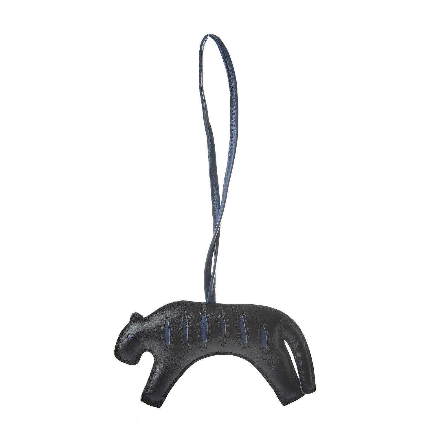 Hermes Milo Lambskin Rooroo Bag Charm Black Bleu de Malte 1 of 5