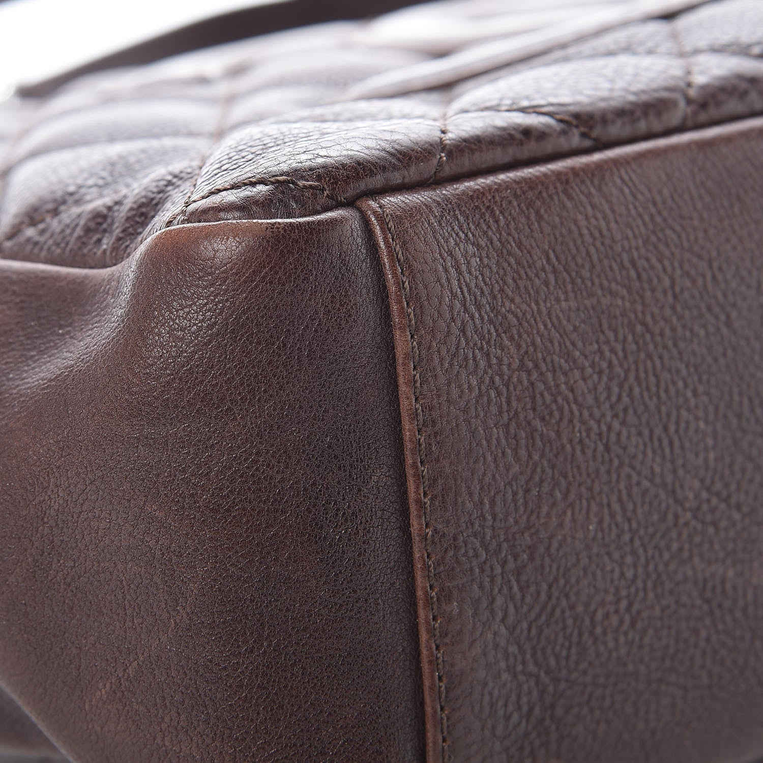 Chanel Calfskin Quilted Petit Shopping Tote PST Brown 14 of 18