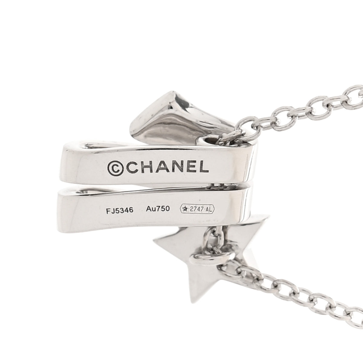 Chanel 18K White Gold Diamond Comete Geode Pendant Necklace 5 of 6