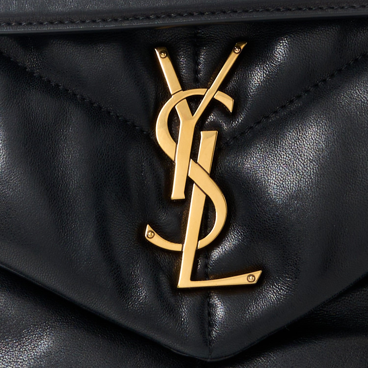 Saint Laurent Lambskin Quilted Small Loulou Puffer Monogram Chain Satchel Black 9 of 11
