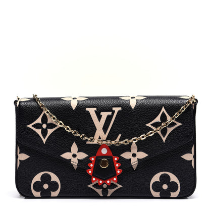 Louis Vuitton Empreinte Monogram Giant Crafty Pochette Felicie Black Creme 1 of 23