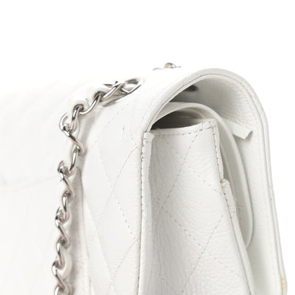 Chanel Caviar Quilted Medium Double Flap White 12 of 13