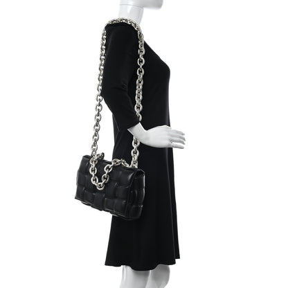 Bottega Veneta Lambskin Maxi Intreccio Padded Chain Cassette Crossbody Bag Black 2 of 10