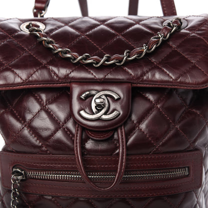 Chanel Glazed Calfskin Quilted Small Salzburg Backpack Burgundy 10 of 10