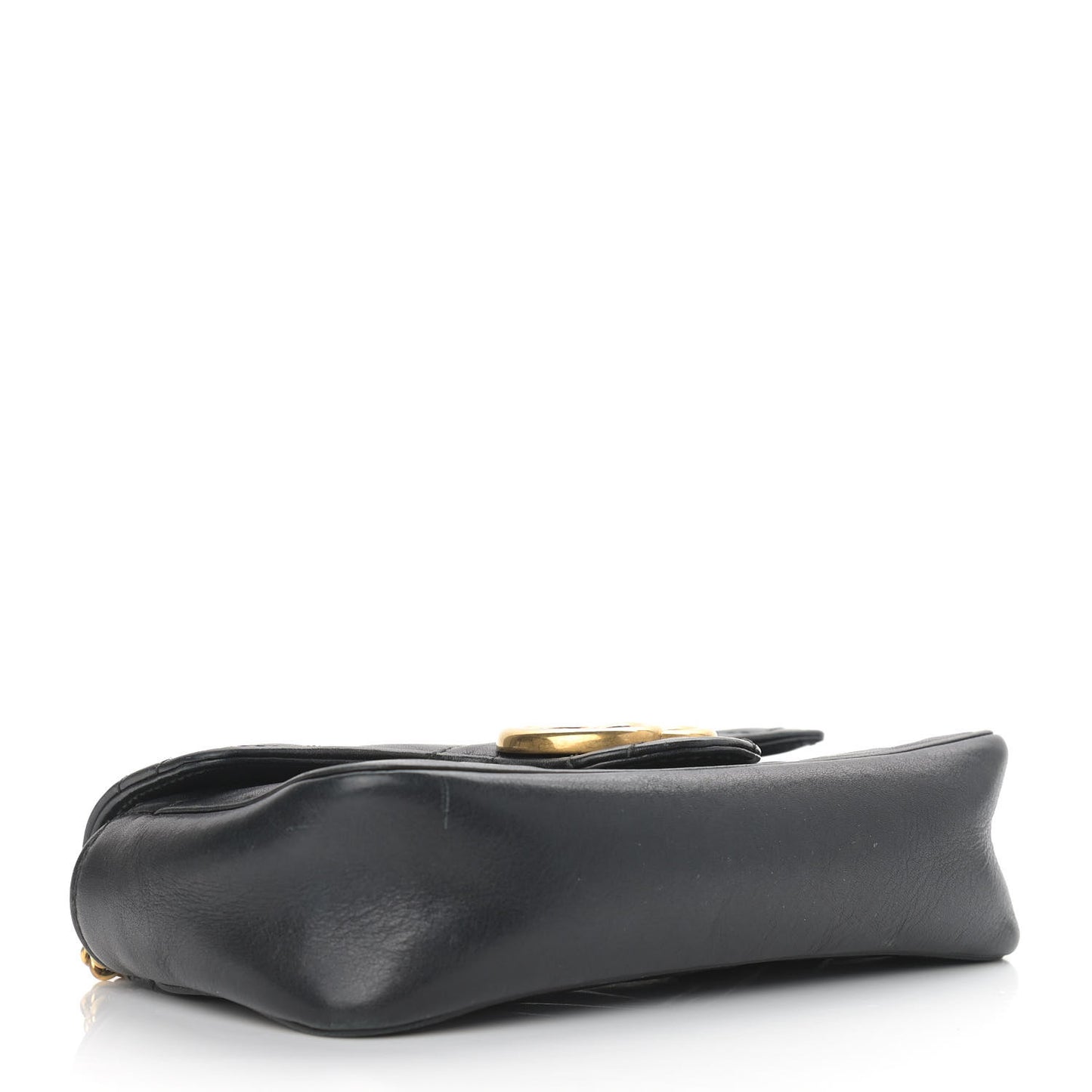 Calfskin Matelasse Super Mini GG Marmont Shoulder Bag Black