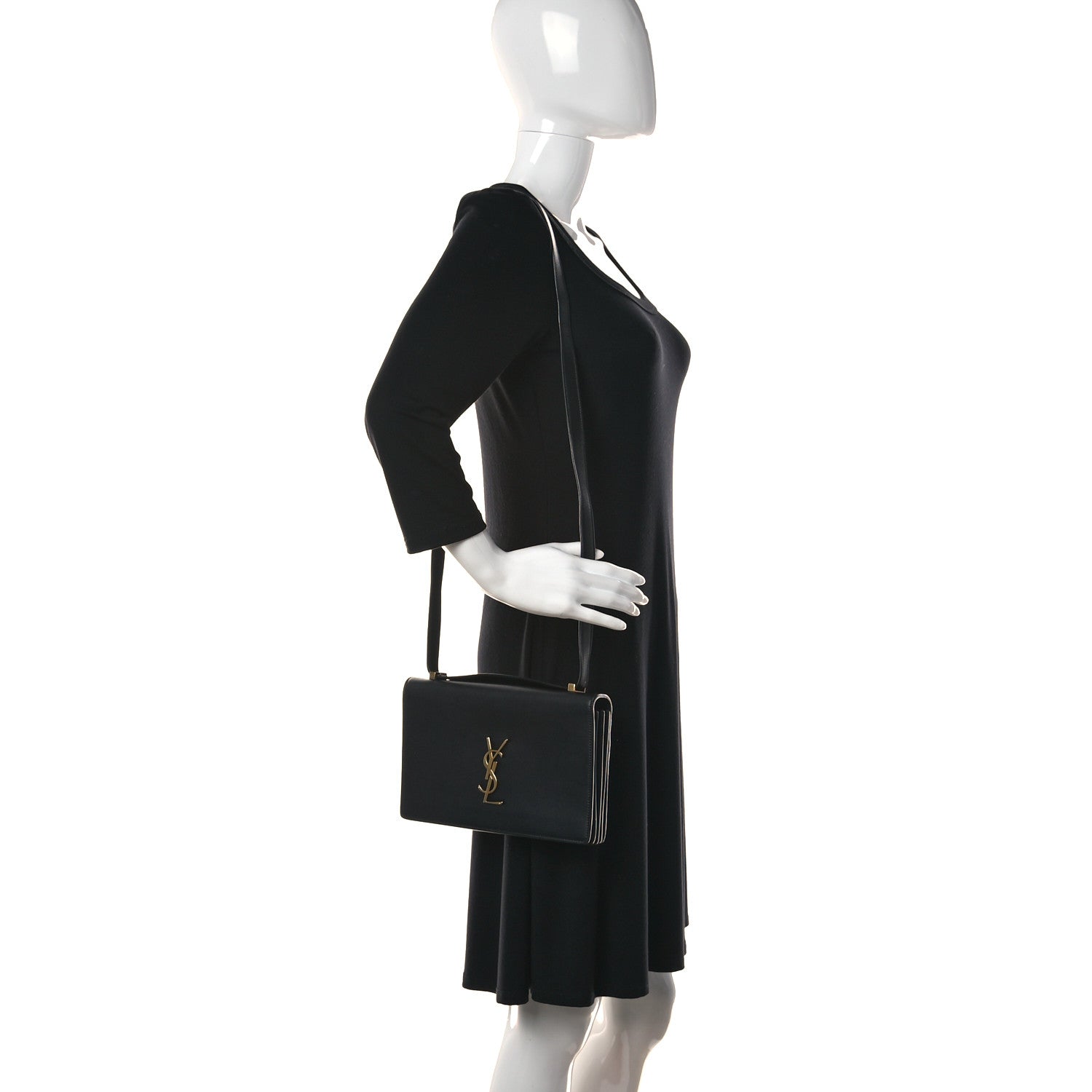 Saint Laurent Calfskin Monogram Small Dylan Shoulder Bag Black 3 of 10