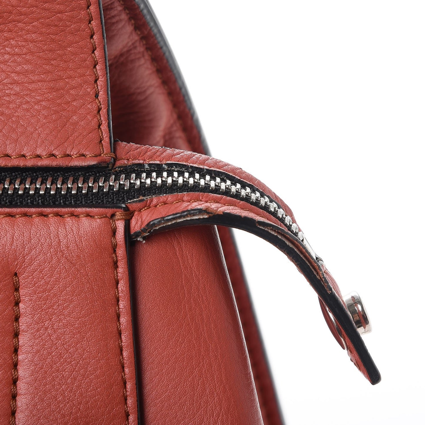 Grained Calfskin Large Edge Shoulder Bag Orange
