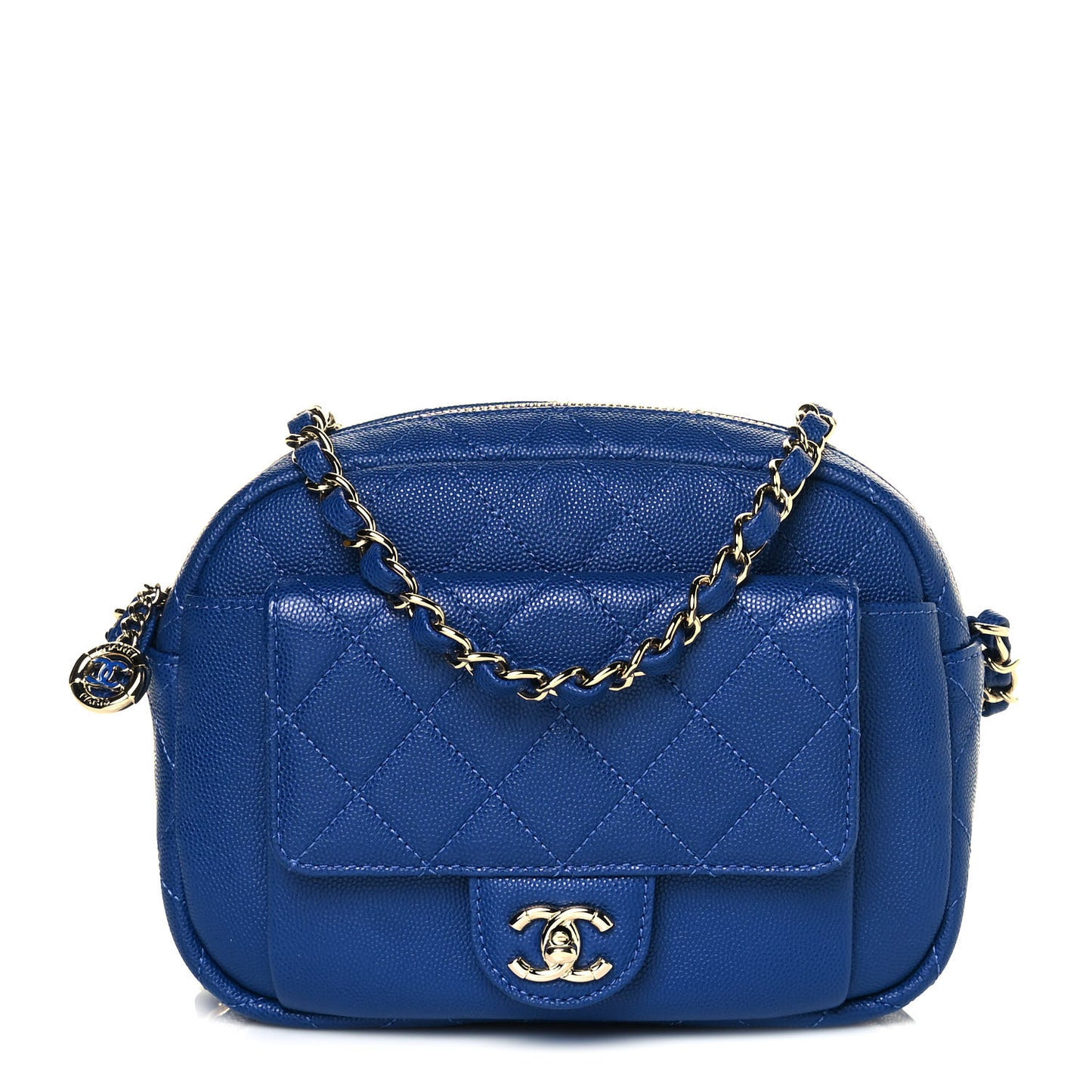 Caviar Quilted CC Day Camera Case Blue