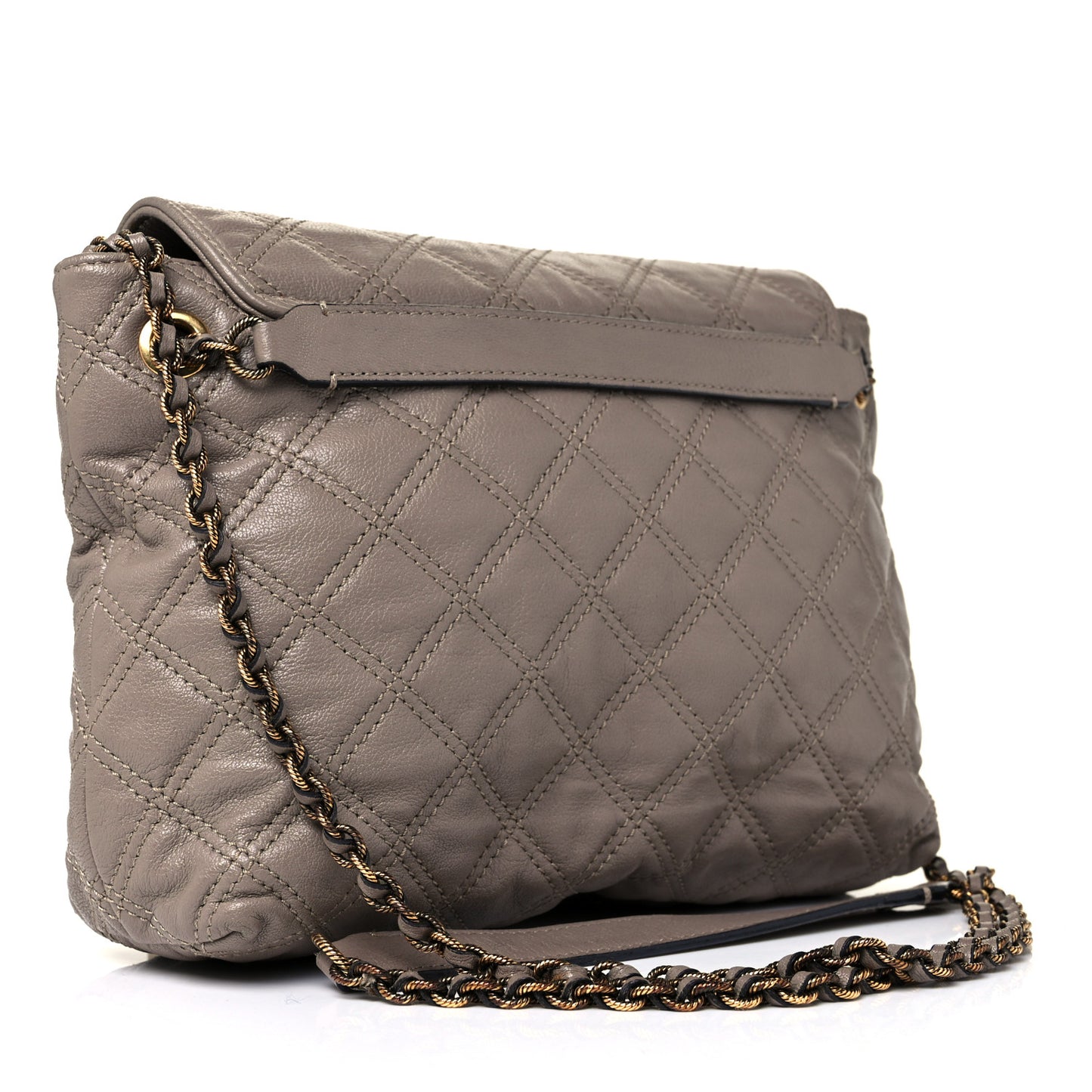 Lacquered Lambskin Baroque The Large Single Flap Grey
