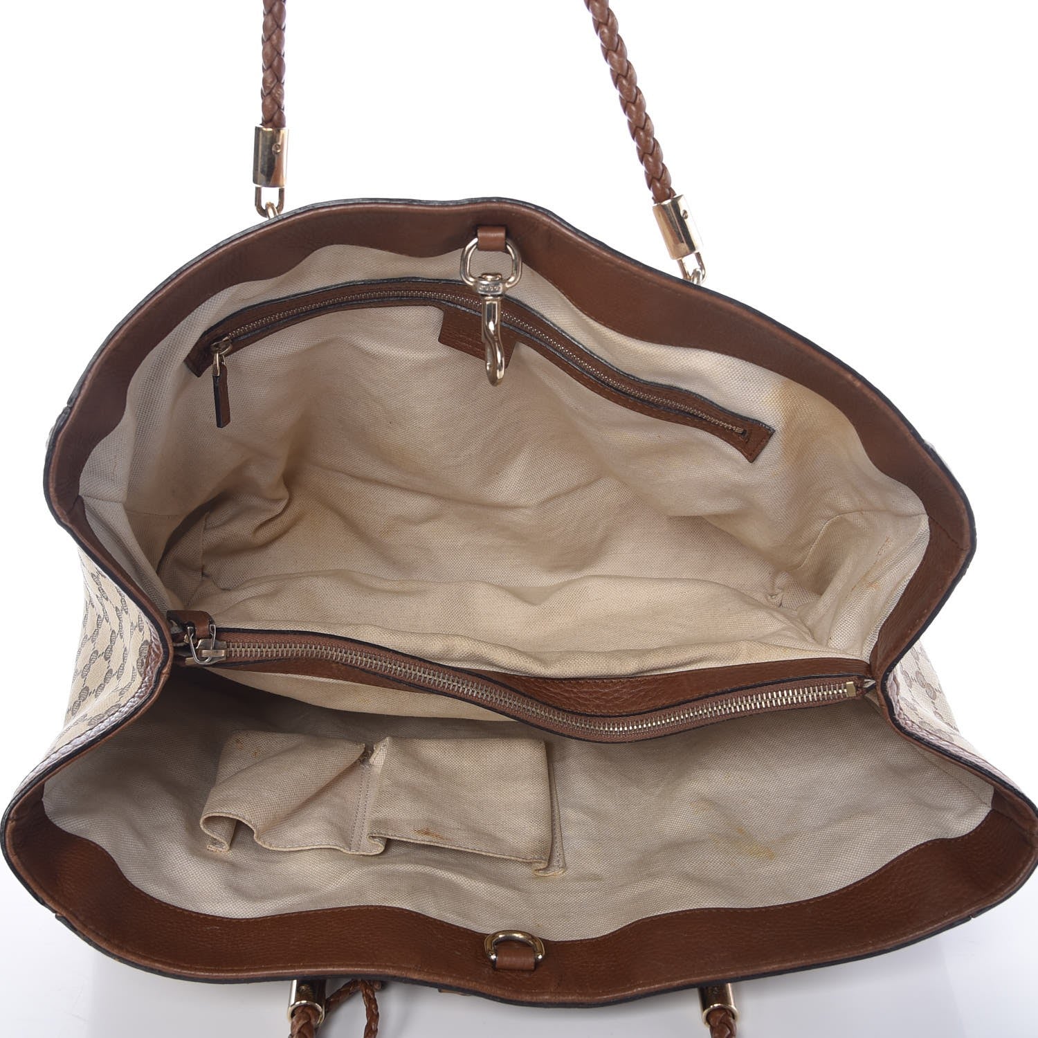 Gucci Monogram Cellarius Calfskin Medium Bella Tote Beige Ebony Cuir 5 of 20