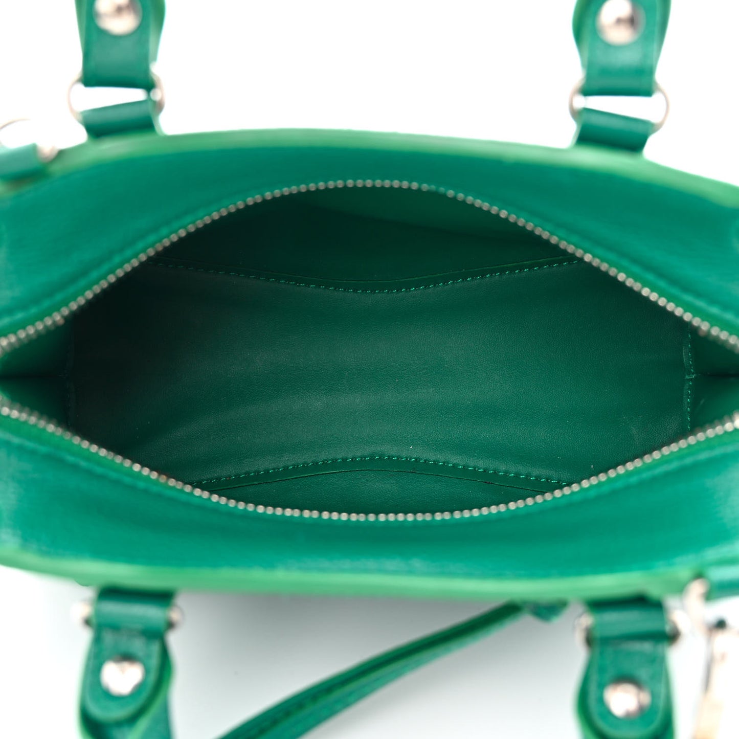 Grained Calfskin Neo Classic Silver Hardware Mini City Jade