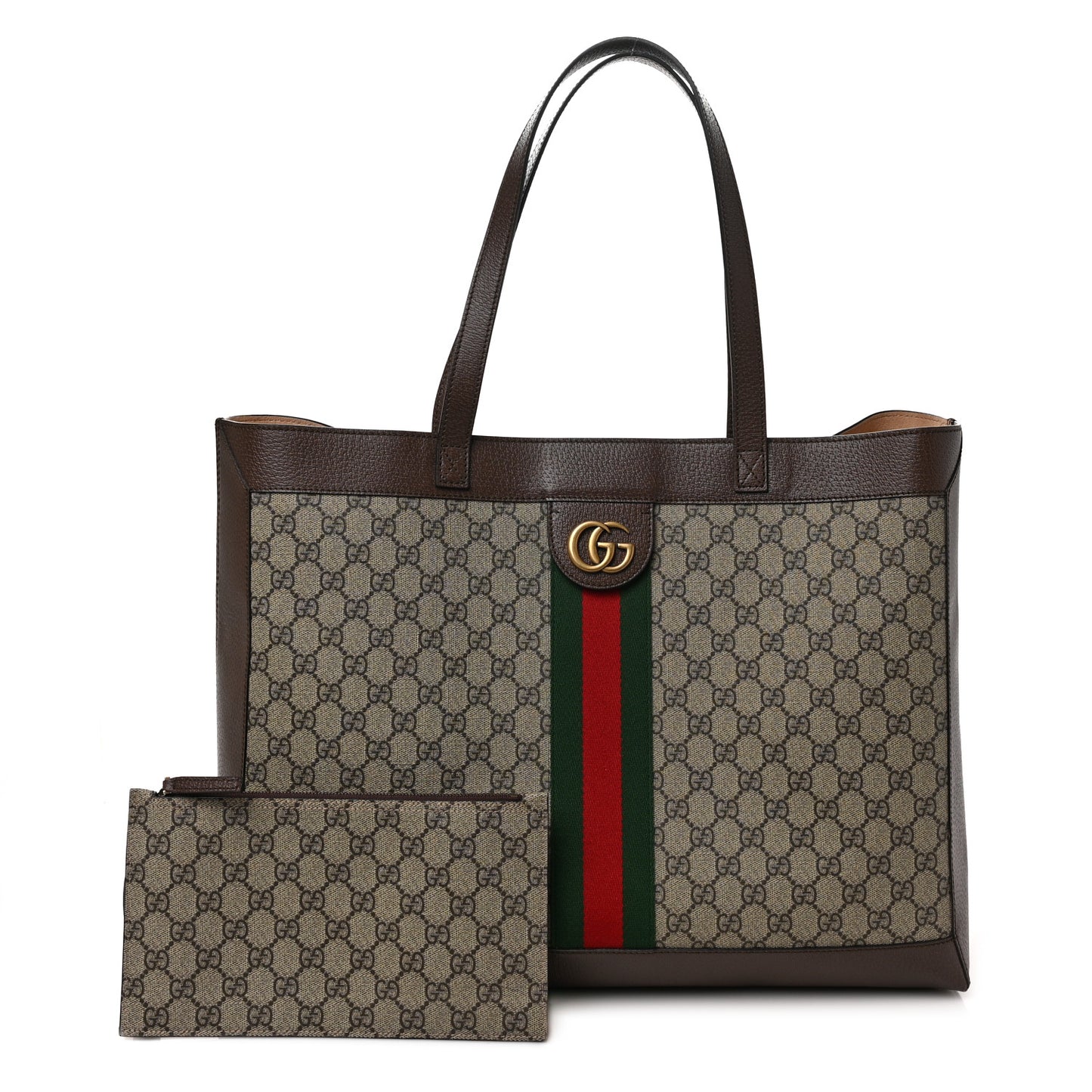 GG Supreme Monogram Web Ophidia Tote Brown