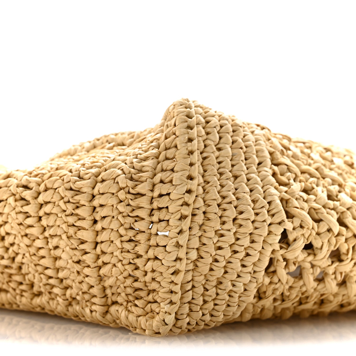 Miu Miu Raffia Crochet Woven Tote Bag Beige 9 of 11