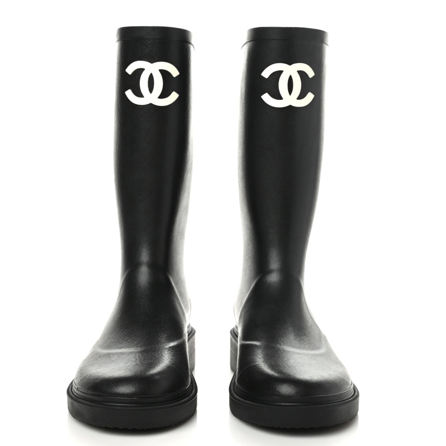 Chanel Caoutchouk CC High Boots 38 Black 2 of 8