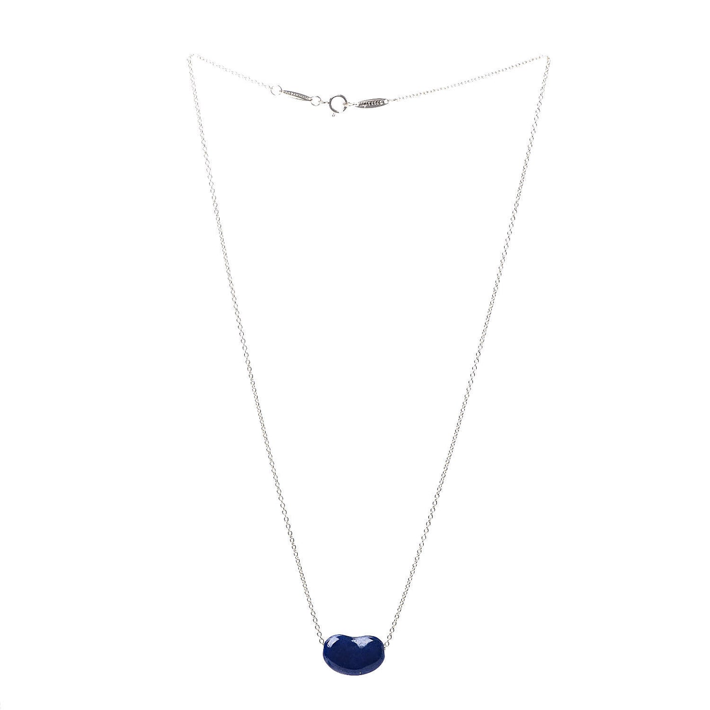 18K Yellow Gold Lapis Lazuli Elsa Peretti Bean Pendant Necklace