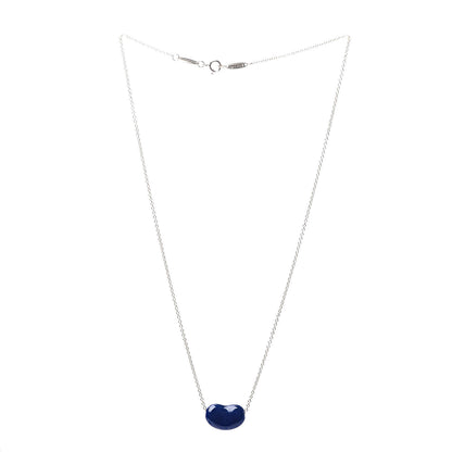 Tiffany 18K Yellow Gold Lapis Lazuli Elsa Peretti Bean Pendant Necklace 3 of 8